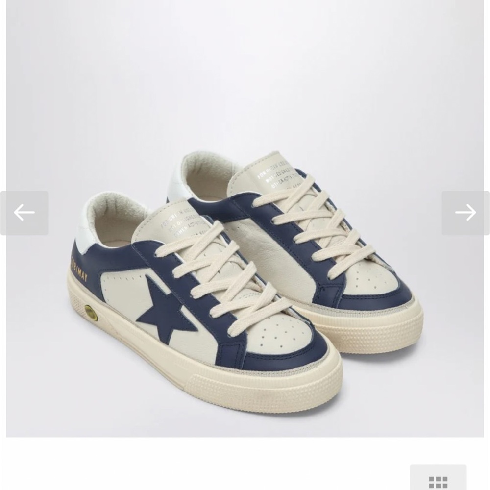Golden Goose Blue and Cream Star Sneakers